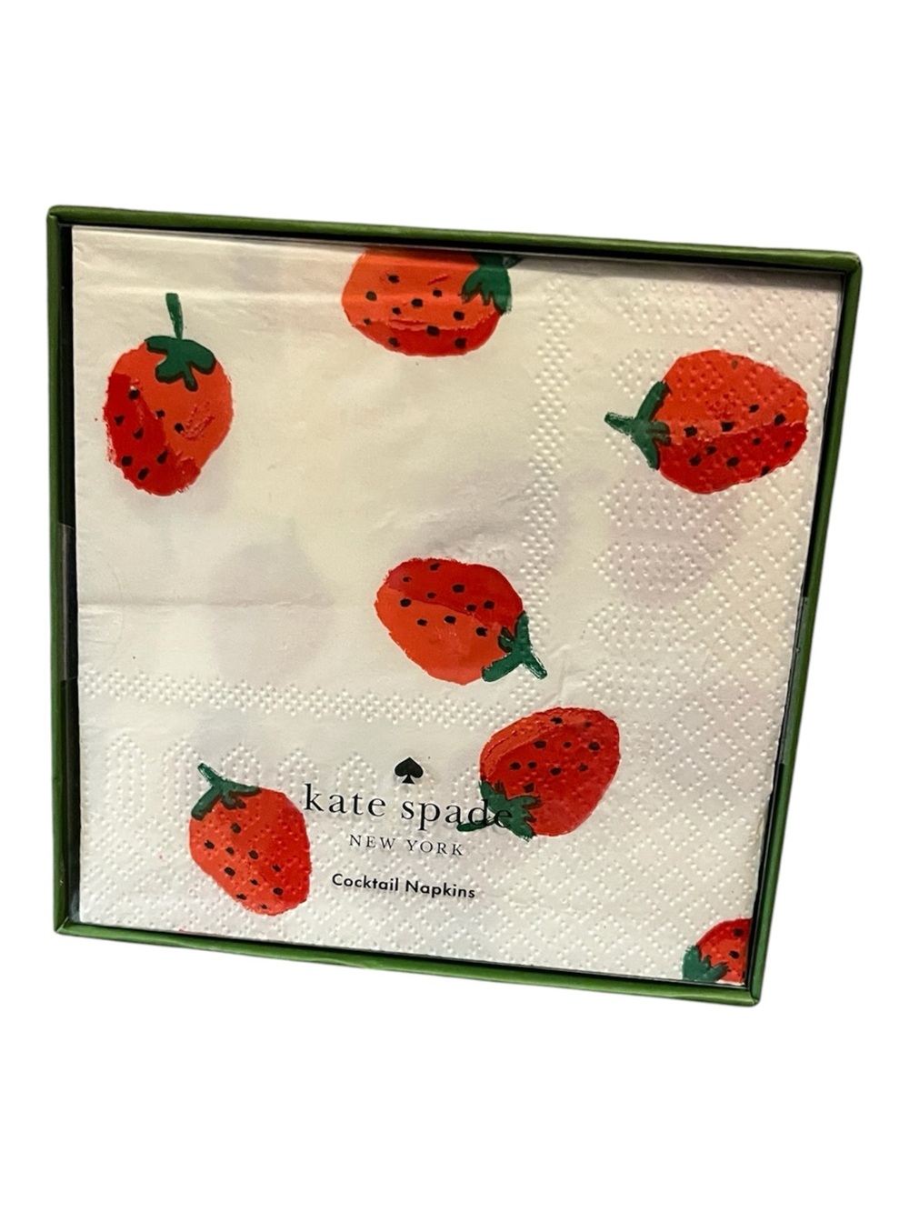 🆕 Kate Spade Strawberry Cocktail Napkin Set